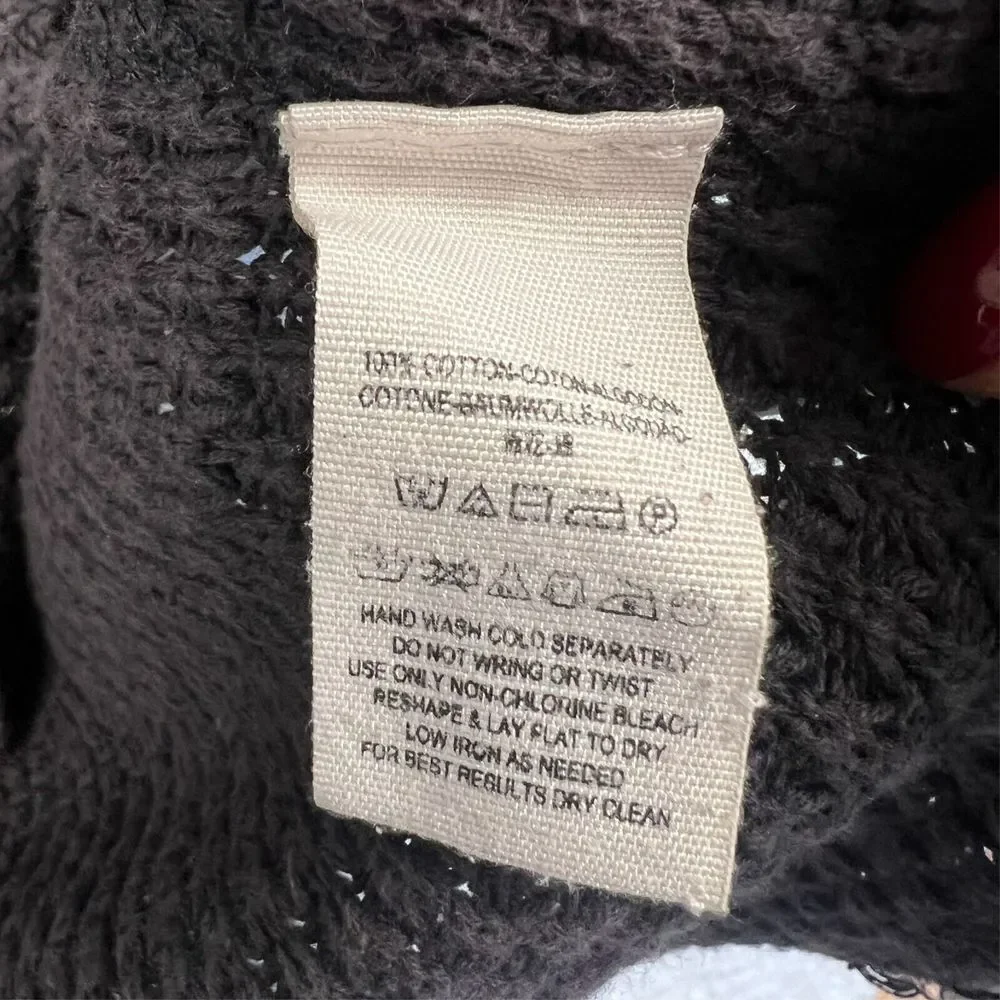 Free People Sweater Women's Small SP Cold Shoulder Frayed Hem Waffle Knit Faded‎ - Picture 8 of 12